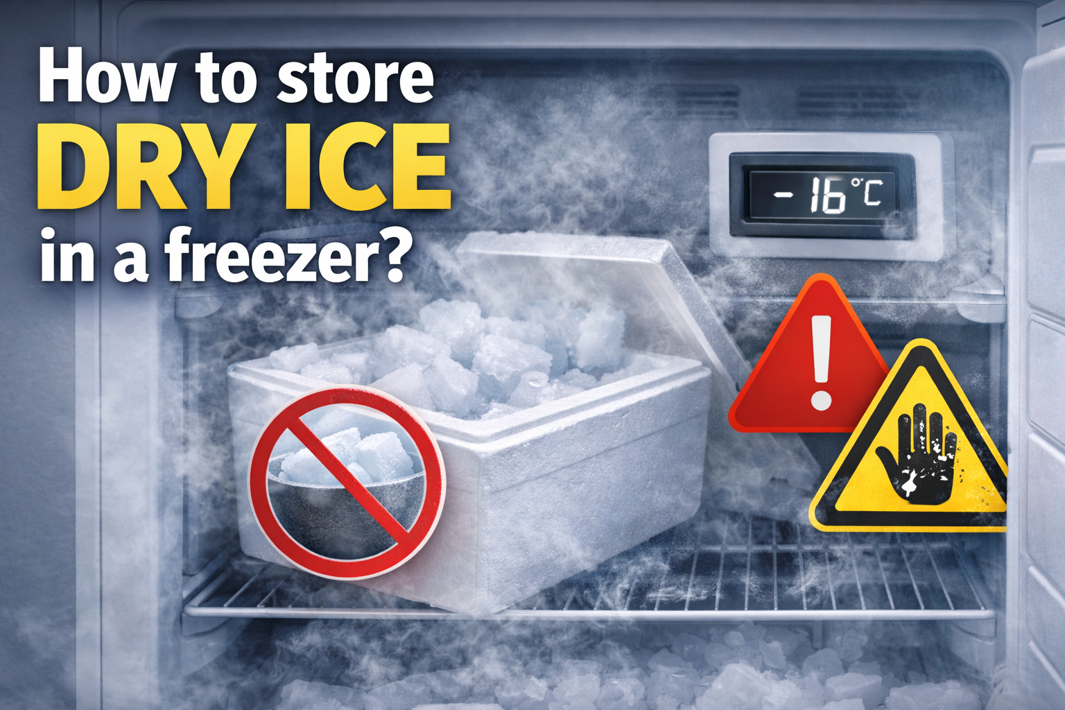 How to store dry ice in a freezer?