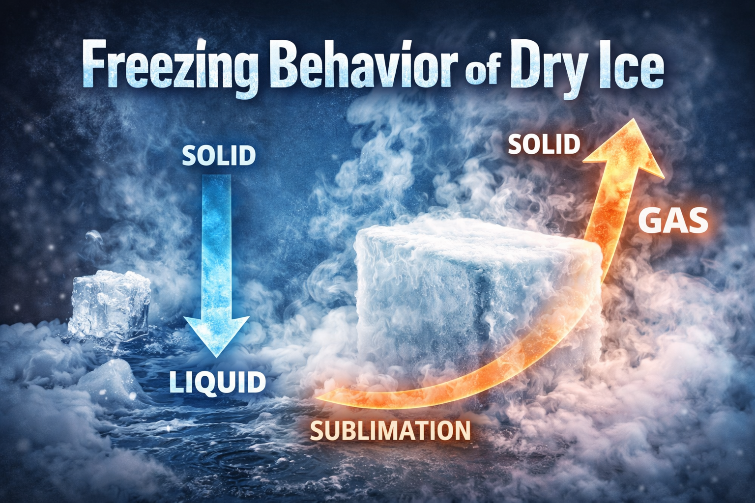 Freezing Behavior of Dry Ice