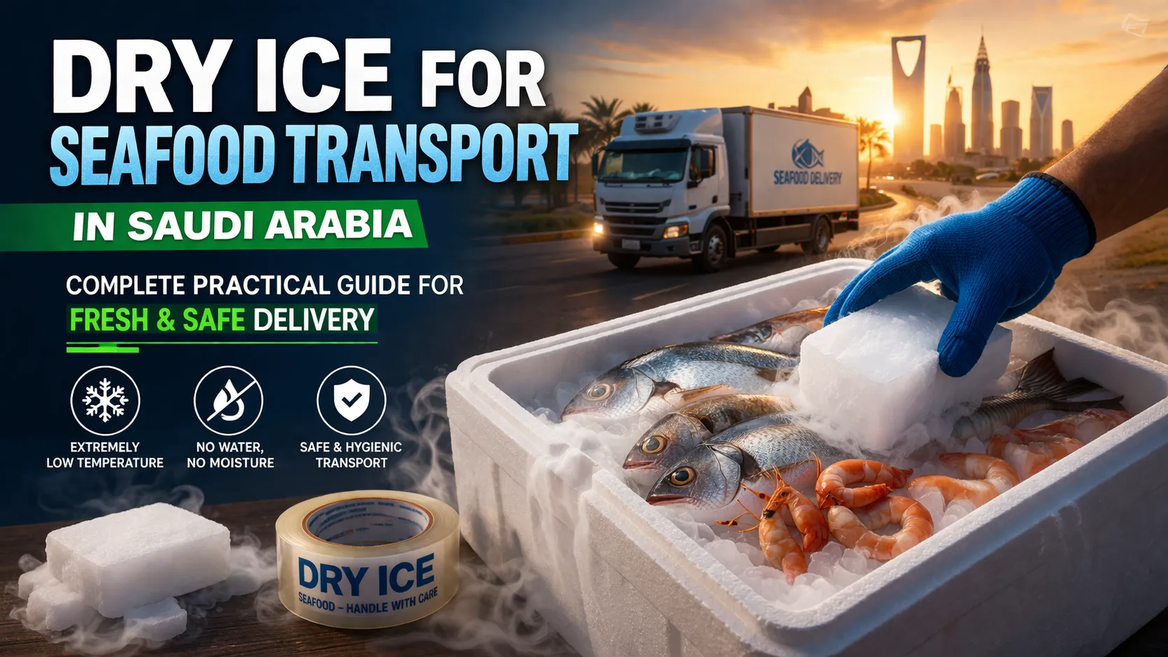 Dry Ice for Seafood Transport in Saudi Arabia