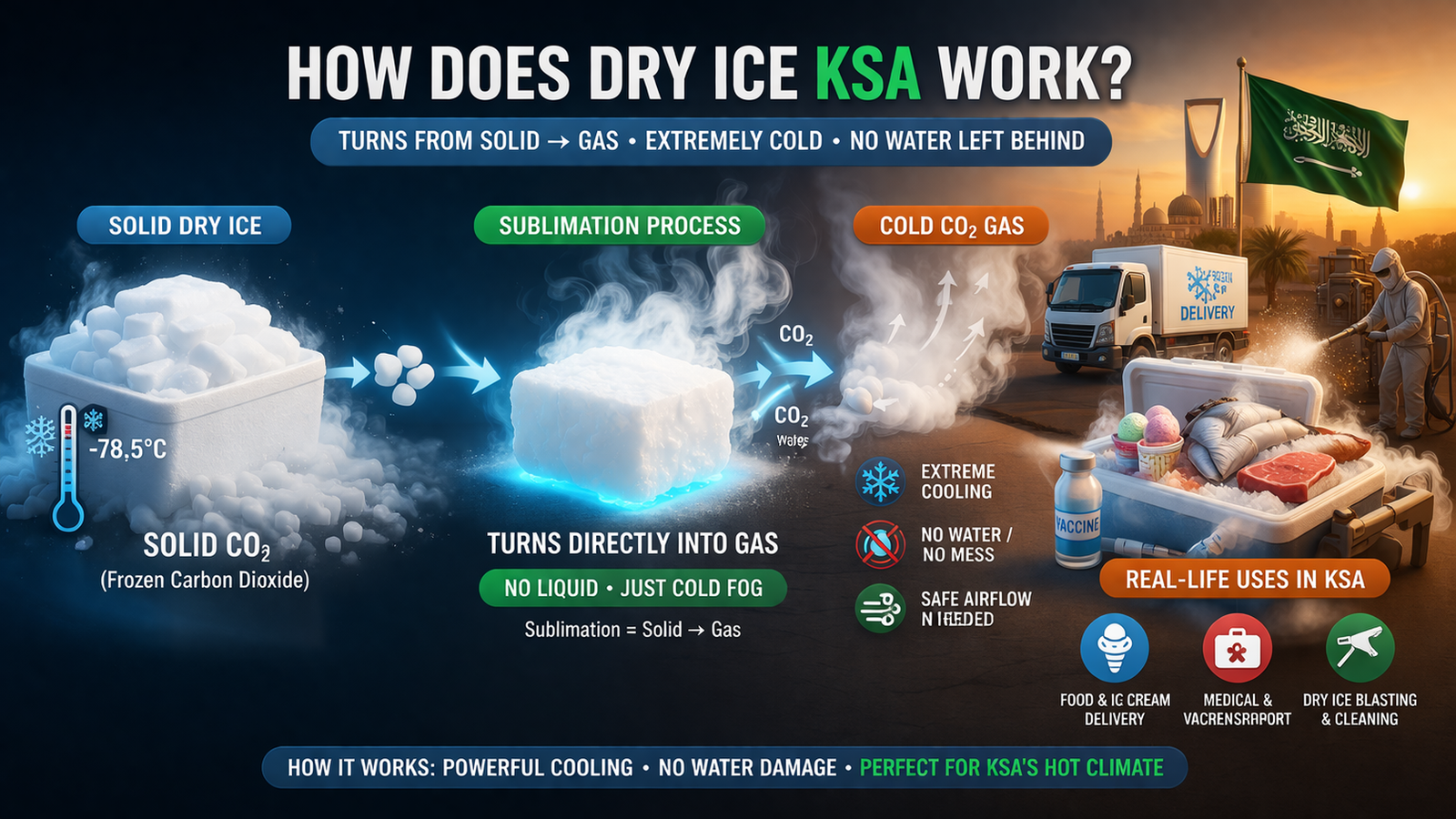 How Does Dry Ice KSA Work