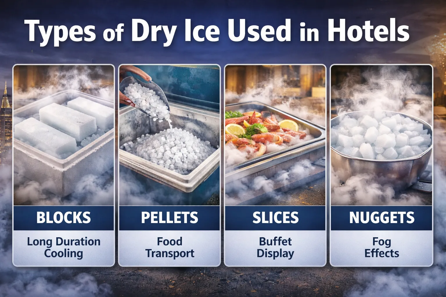 Types of Dry Ice Used in Hotels
